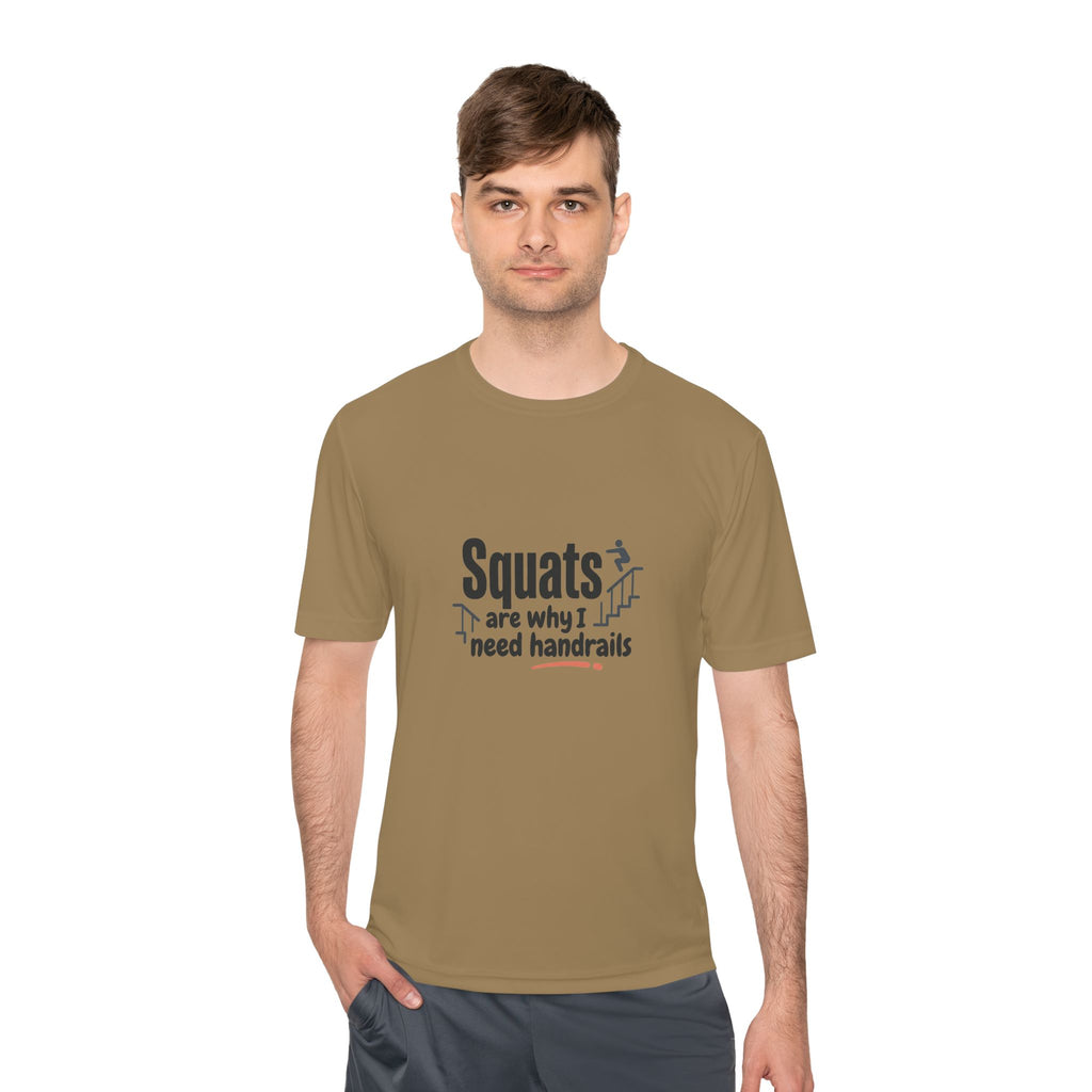 Squats are Why I Need Handrails Unisex Moisture Wicking Tee