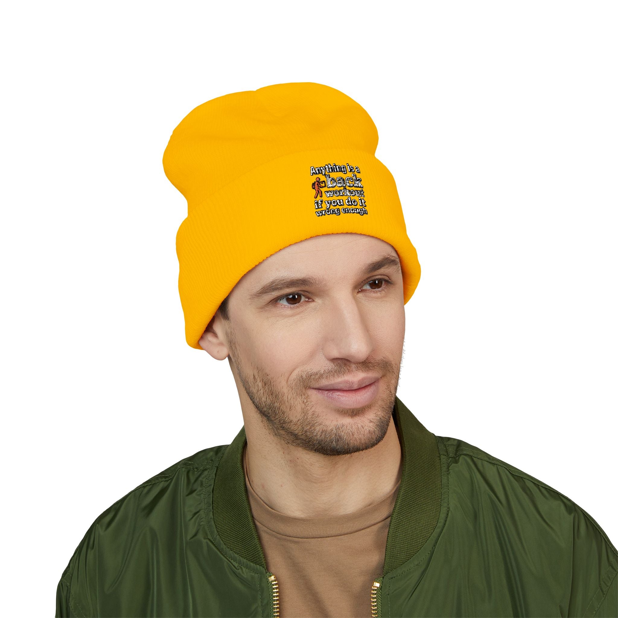 Anything is a Back Workout If You Do It Wrong Enough Classic Cuffed Beanie (Embroidery)