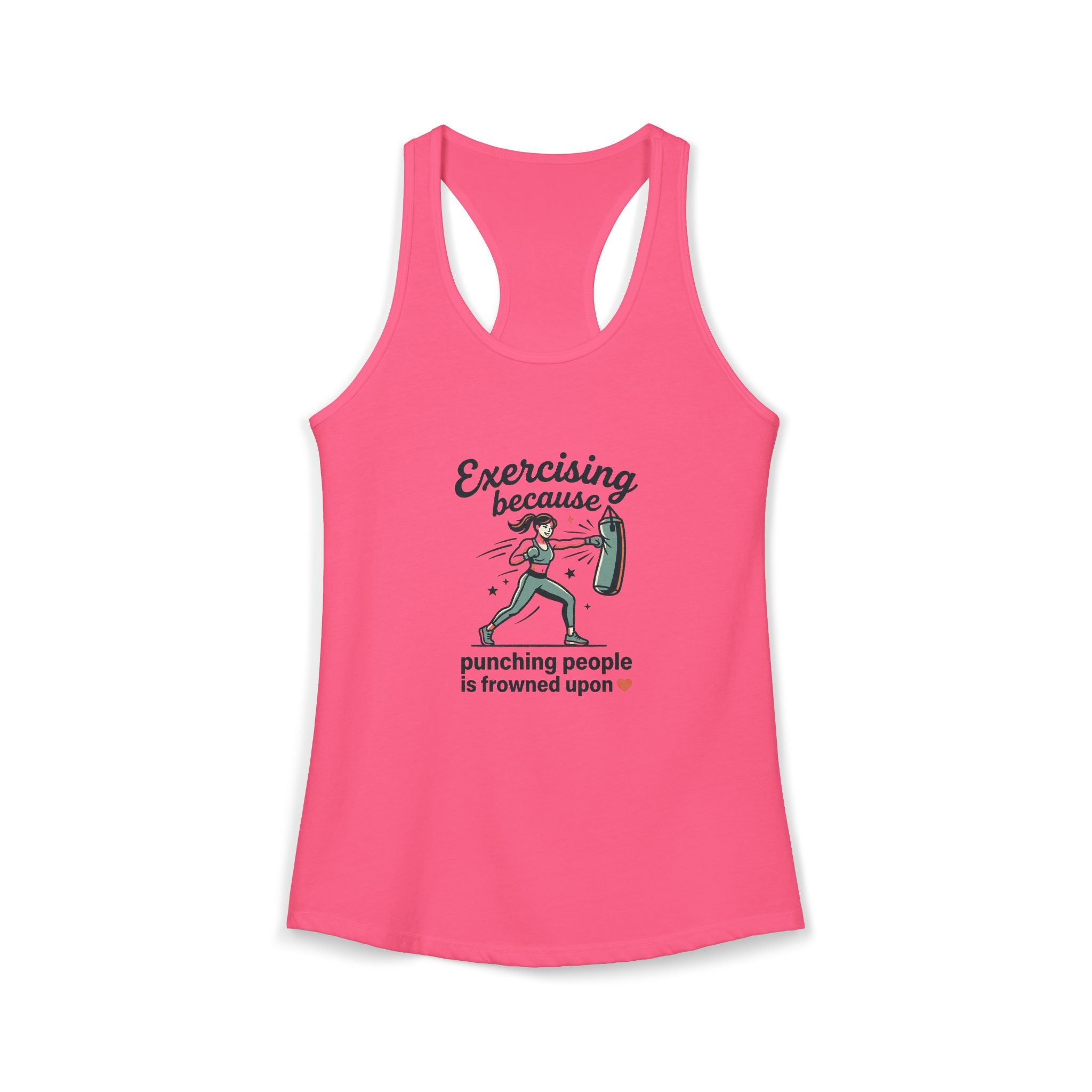 Exercising Because Punching People is Frowned Upon Women's Ideal Racerback Tank