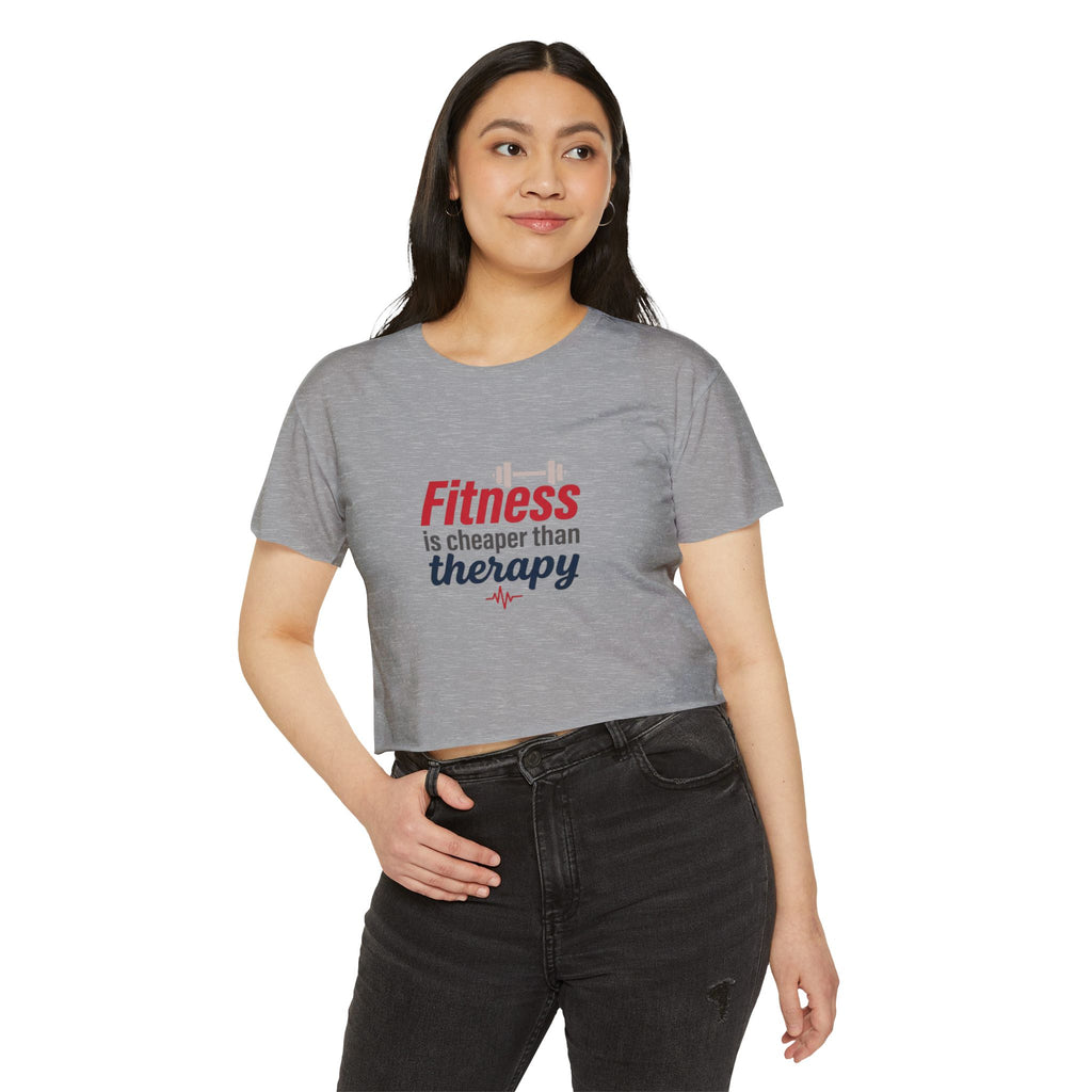 Fitness is Cheaper than Therapy Women's Festival Crop Top