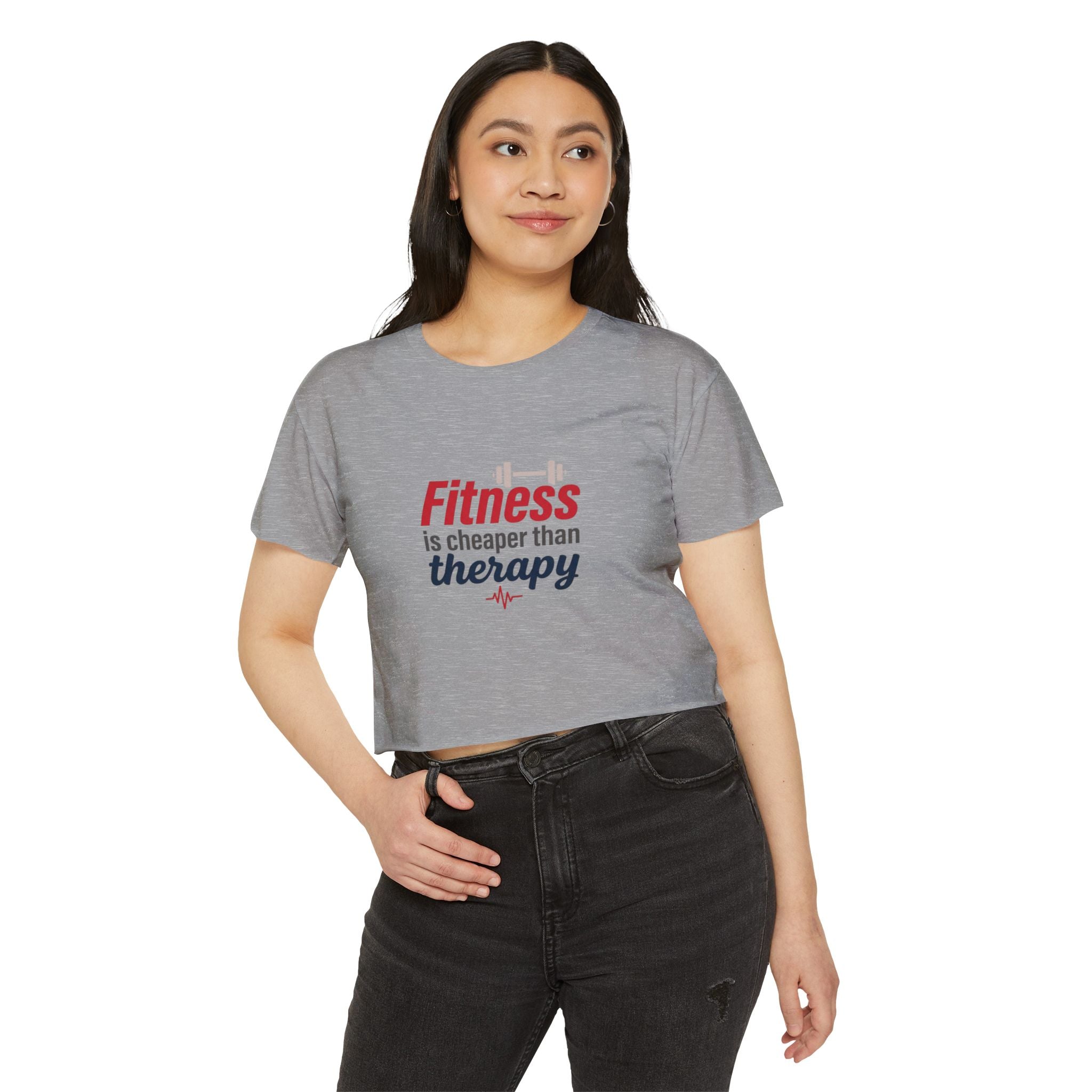Fitness is Cheaper than Therapy Women's Festival Crop Top