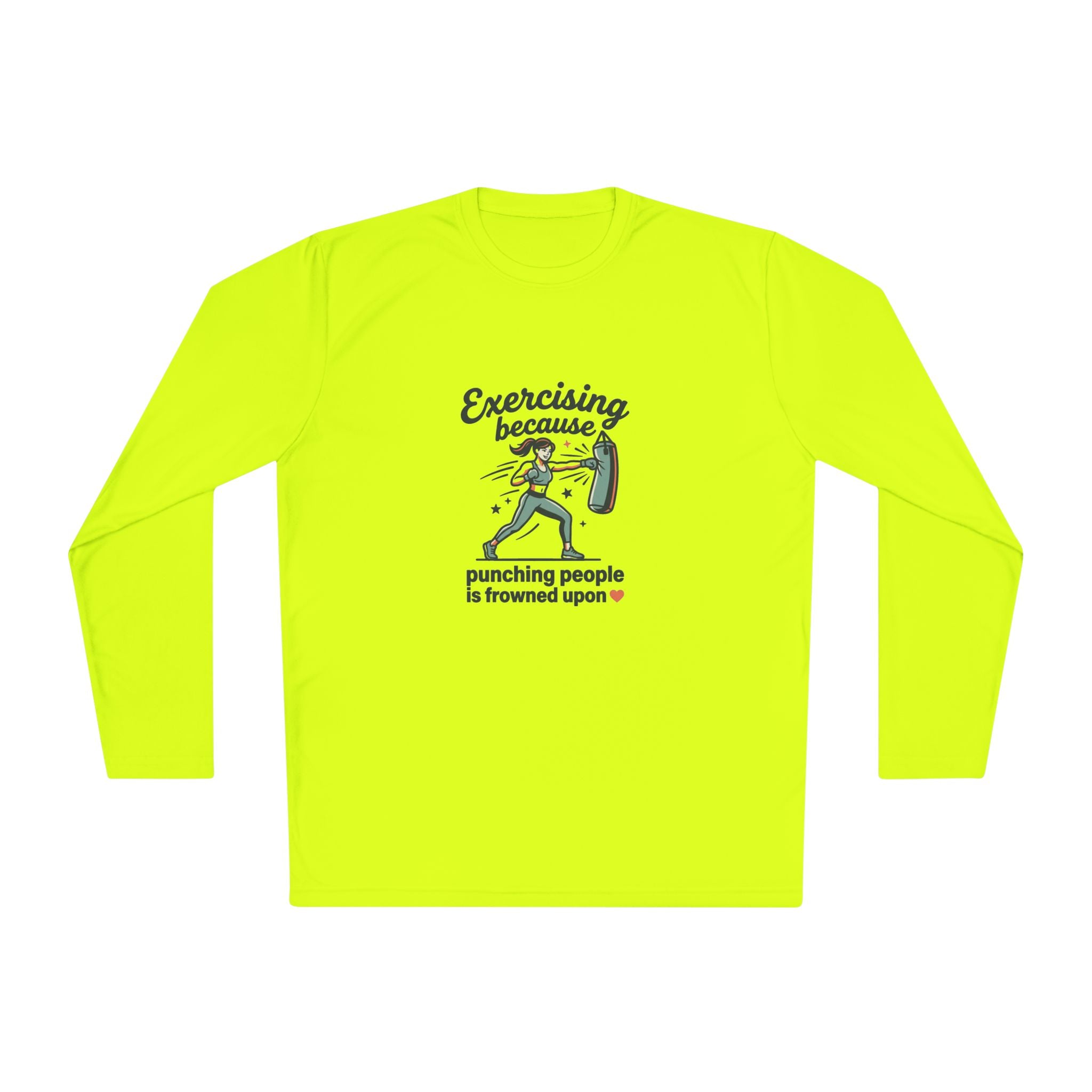 Exercising Because Punching People is Frowned Upon Unisex Lightweight Long Sleeve Tee