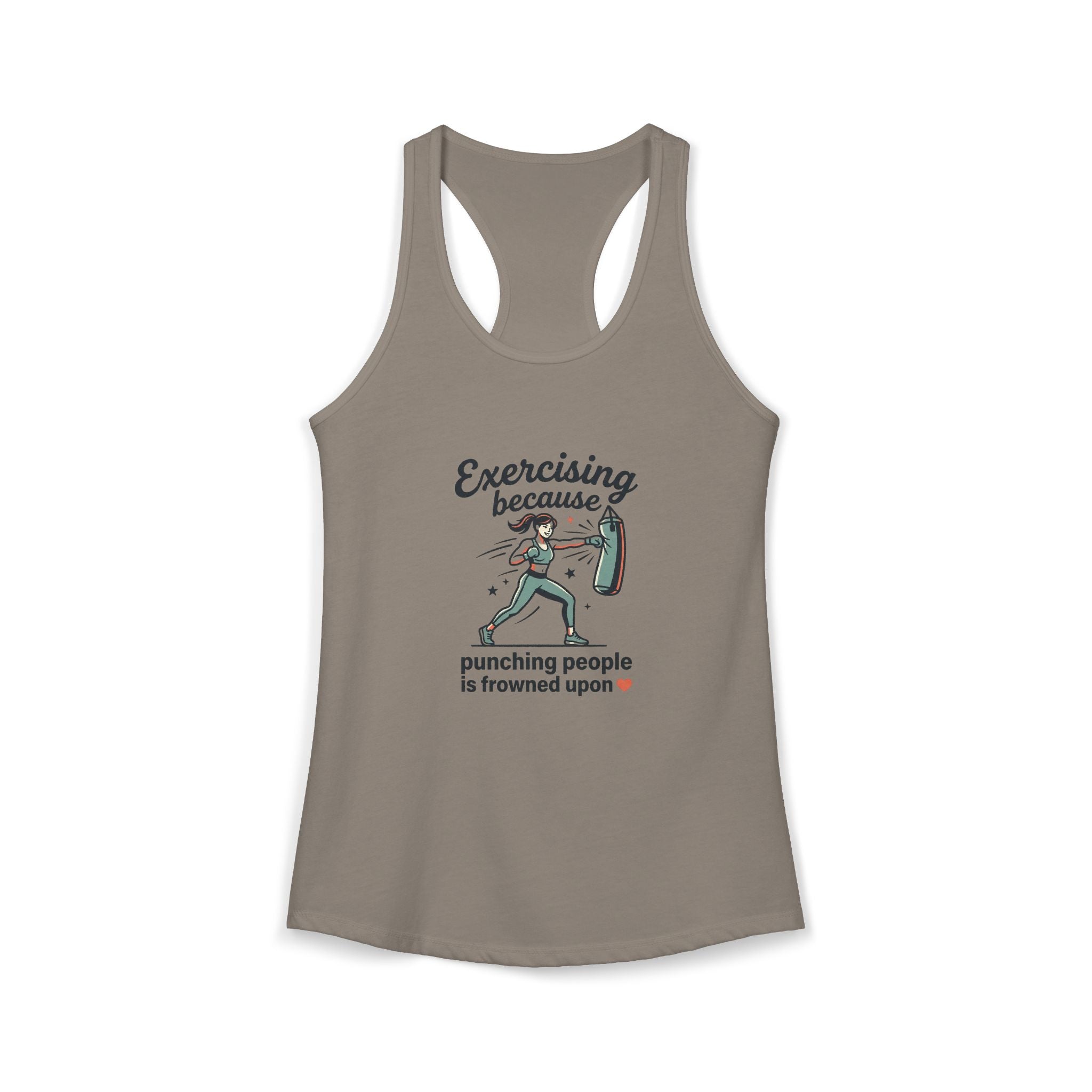 Exercising Because Punching People is Frowned Upon Women's Ideal Racerback Tank