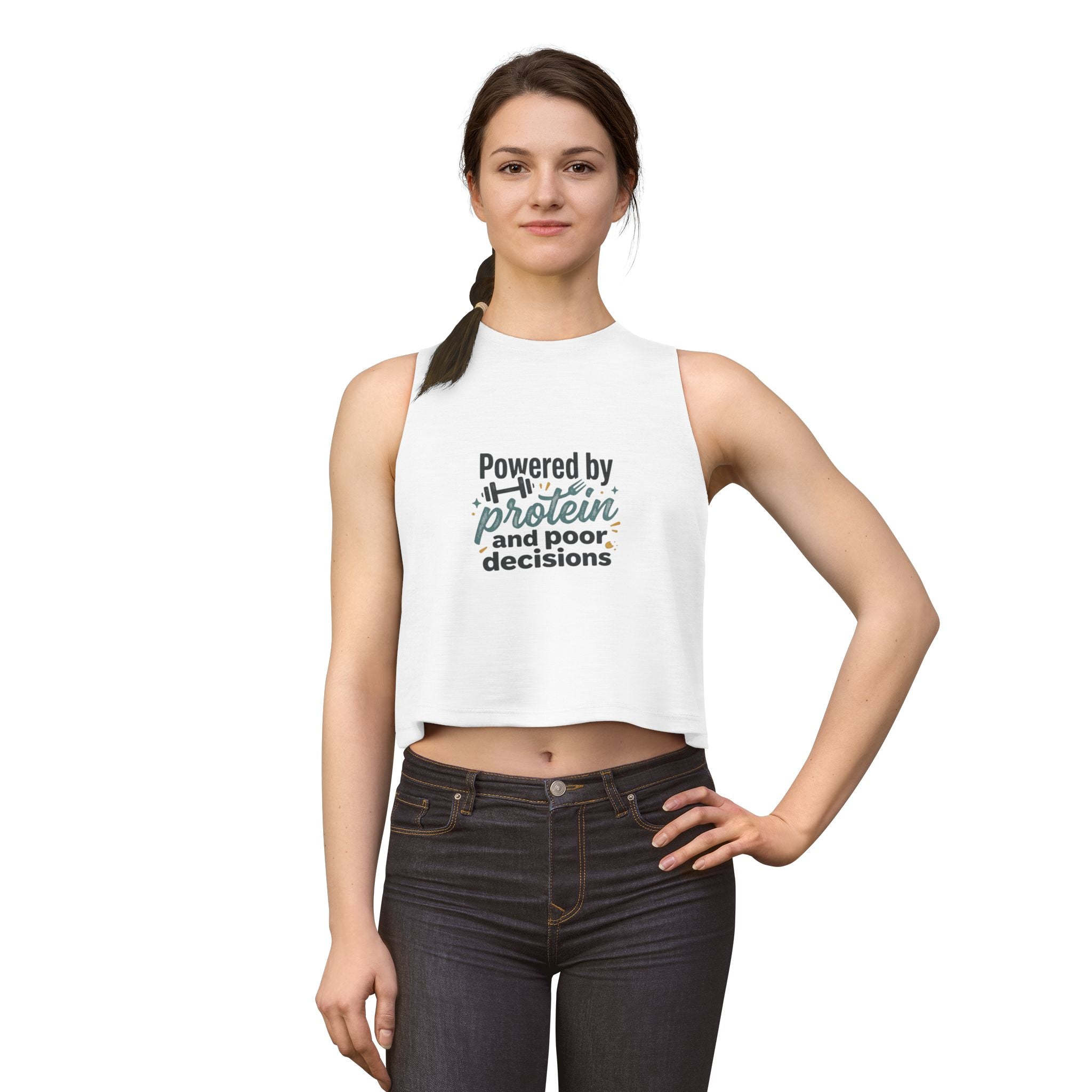 Powered by Protein and Poor Decisions Women's Crop Top