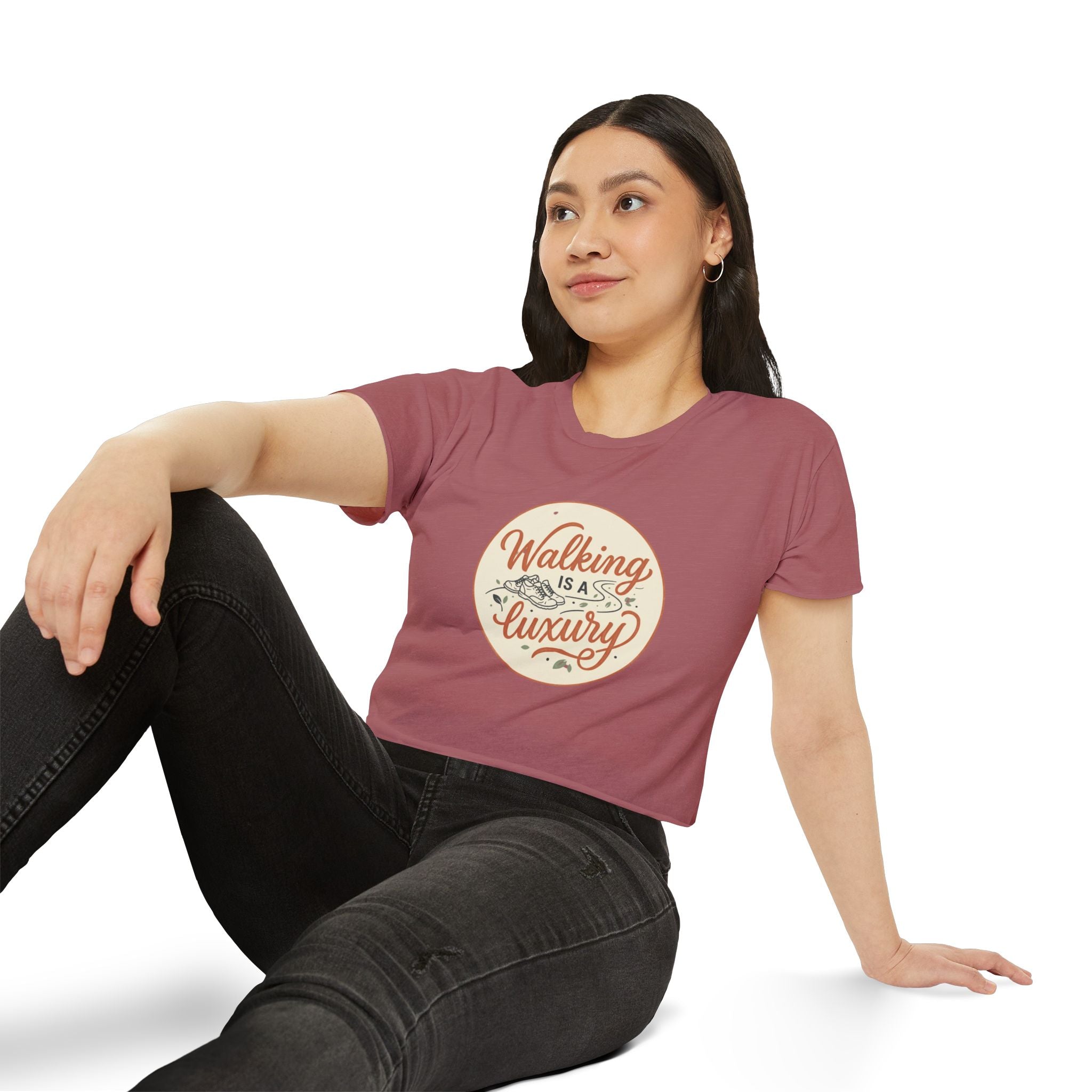 Walking is a Luxury Women's Festival Crop Top
