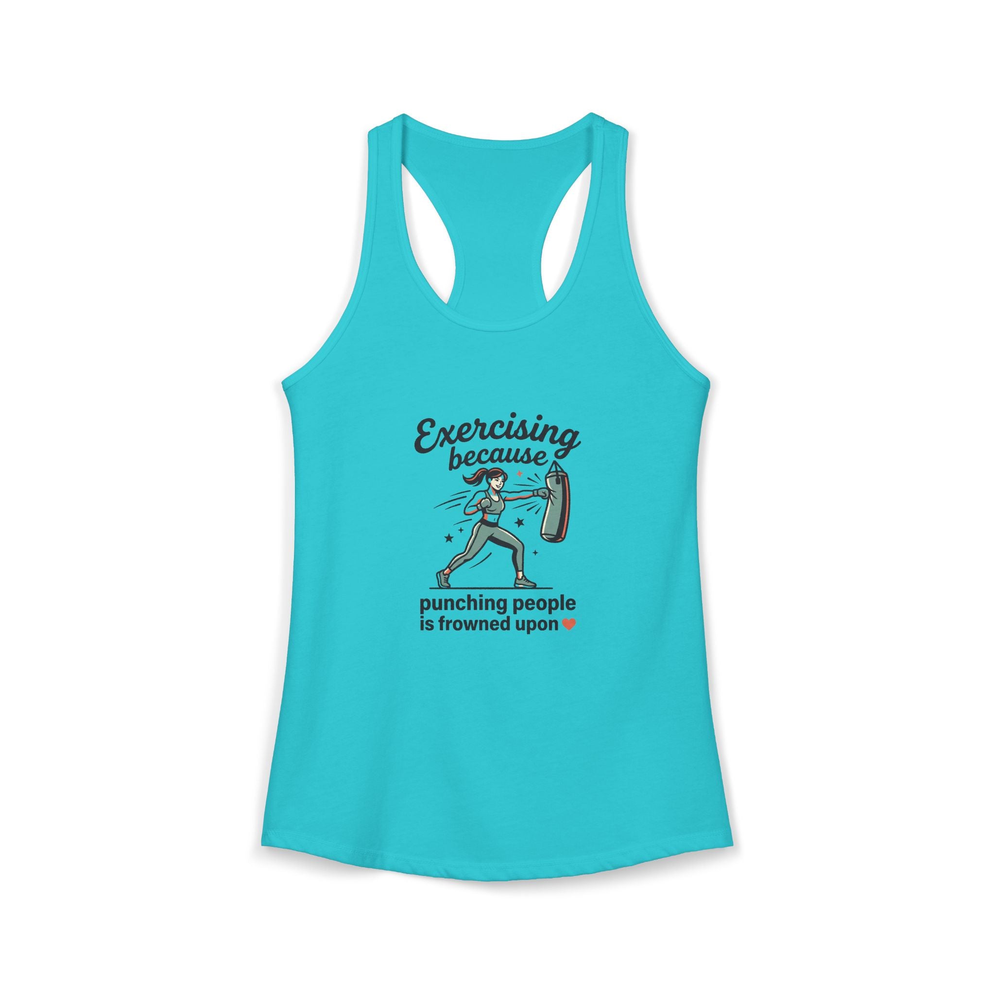 Exercising Because Punching People is Frowned Upon Women's Ideal Racerback Tank