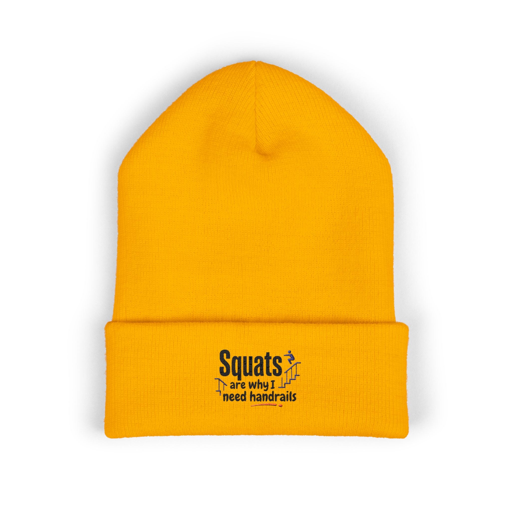 Squats are Why I Need Handrails Classic Cuffed Beanie (Embroidery)