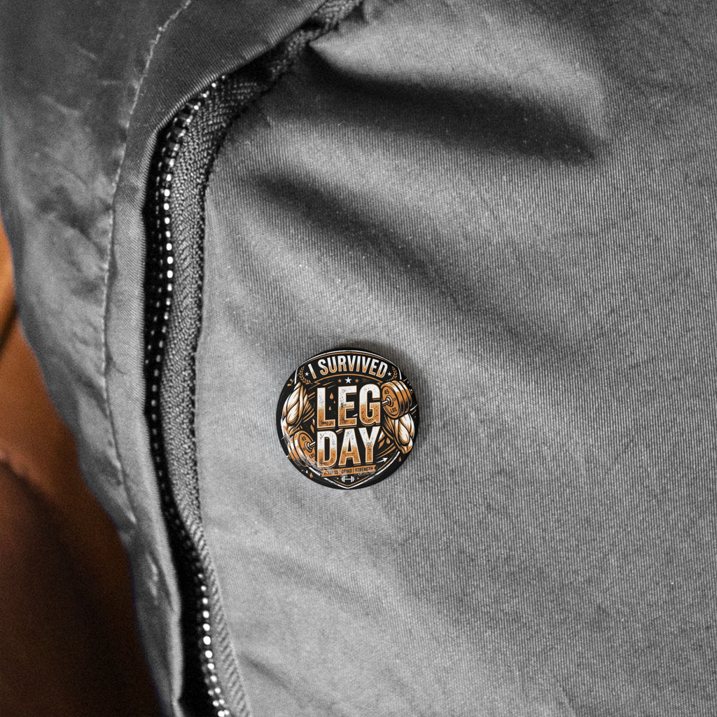 I Survived Leg Day Round Pins
