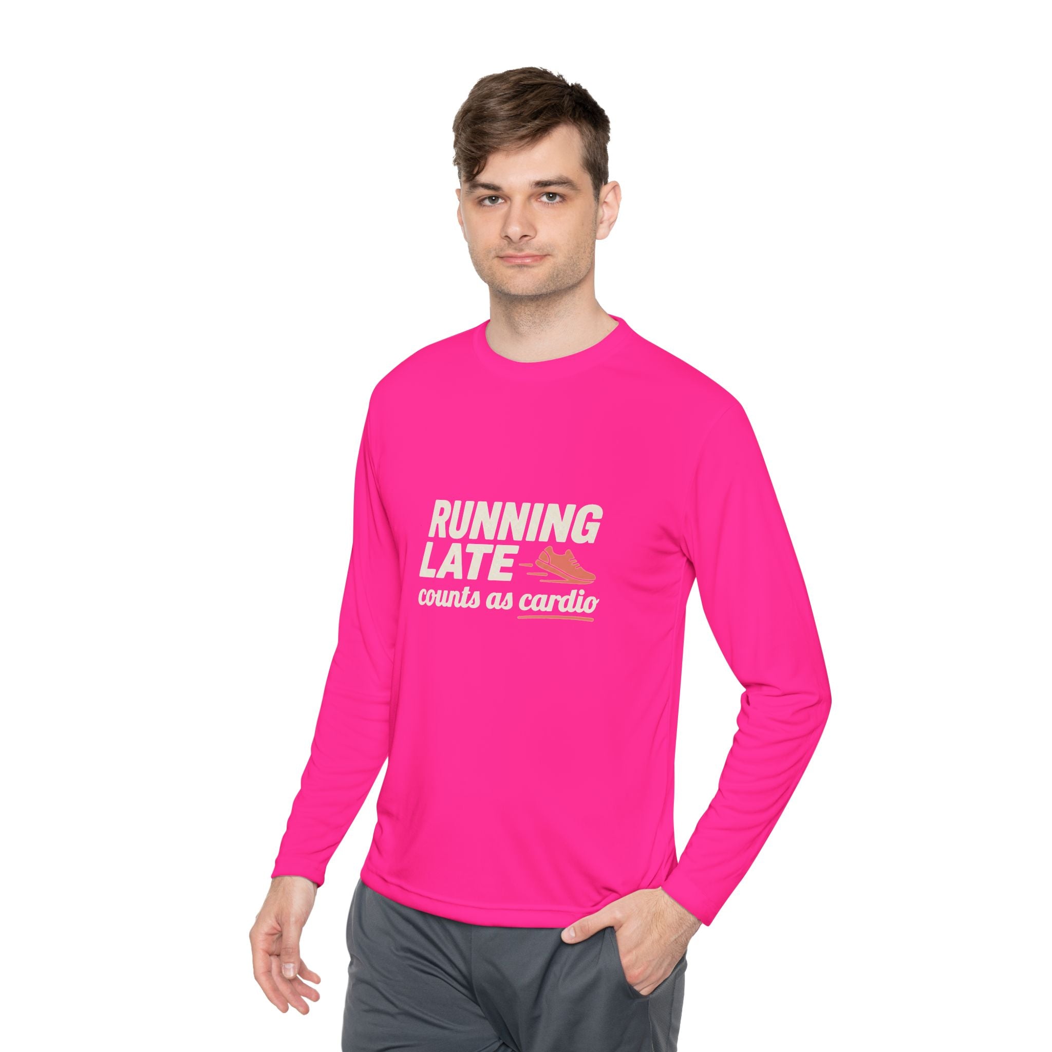 Running Late Counts as Cardio Unisex Lightweight Long Sleeve Tee