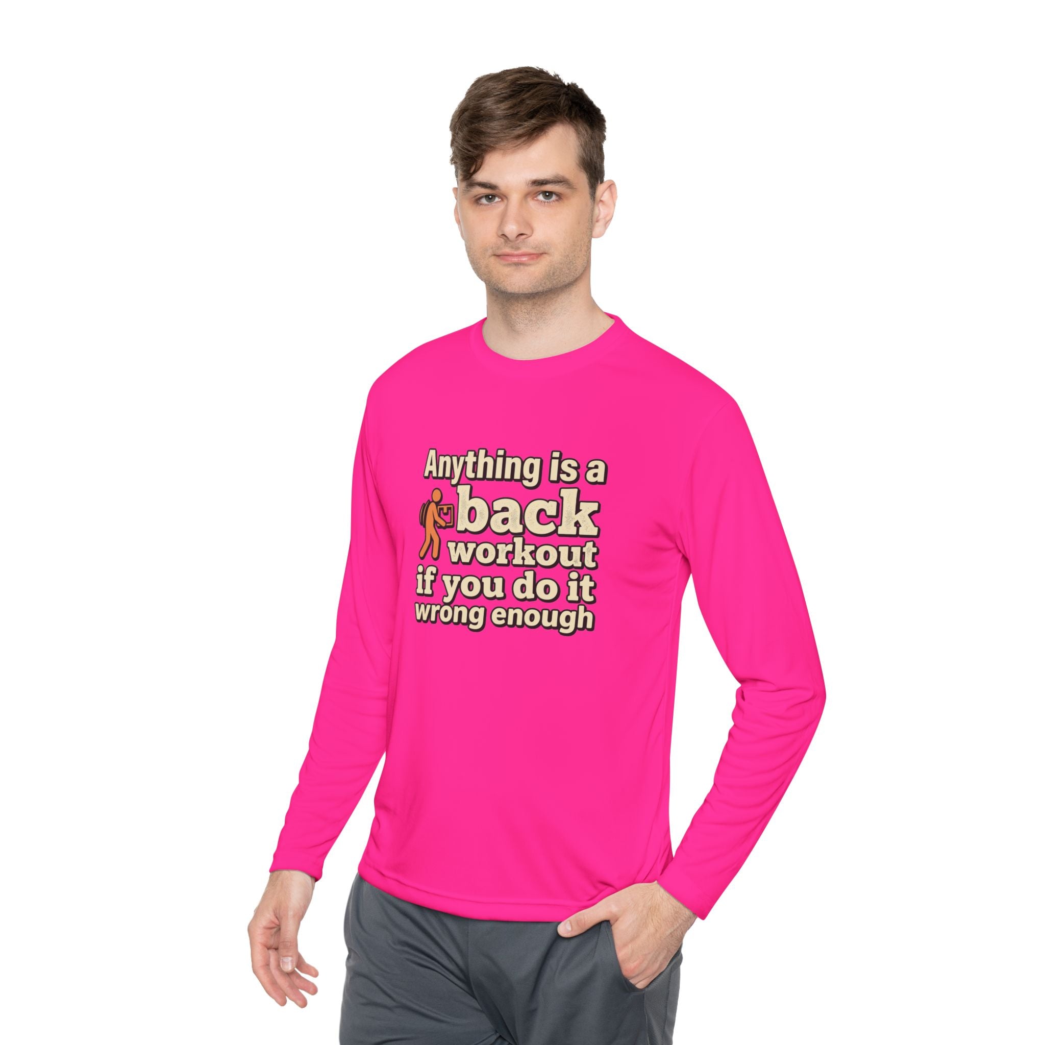 Anything is a Back Workout Unisex Lightweight Long Sleeve Tee