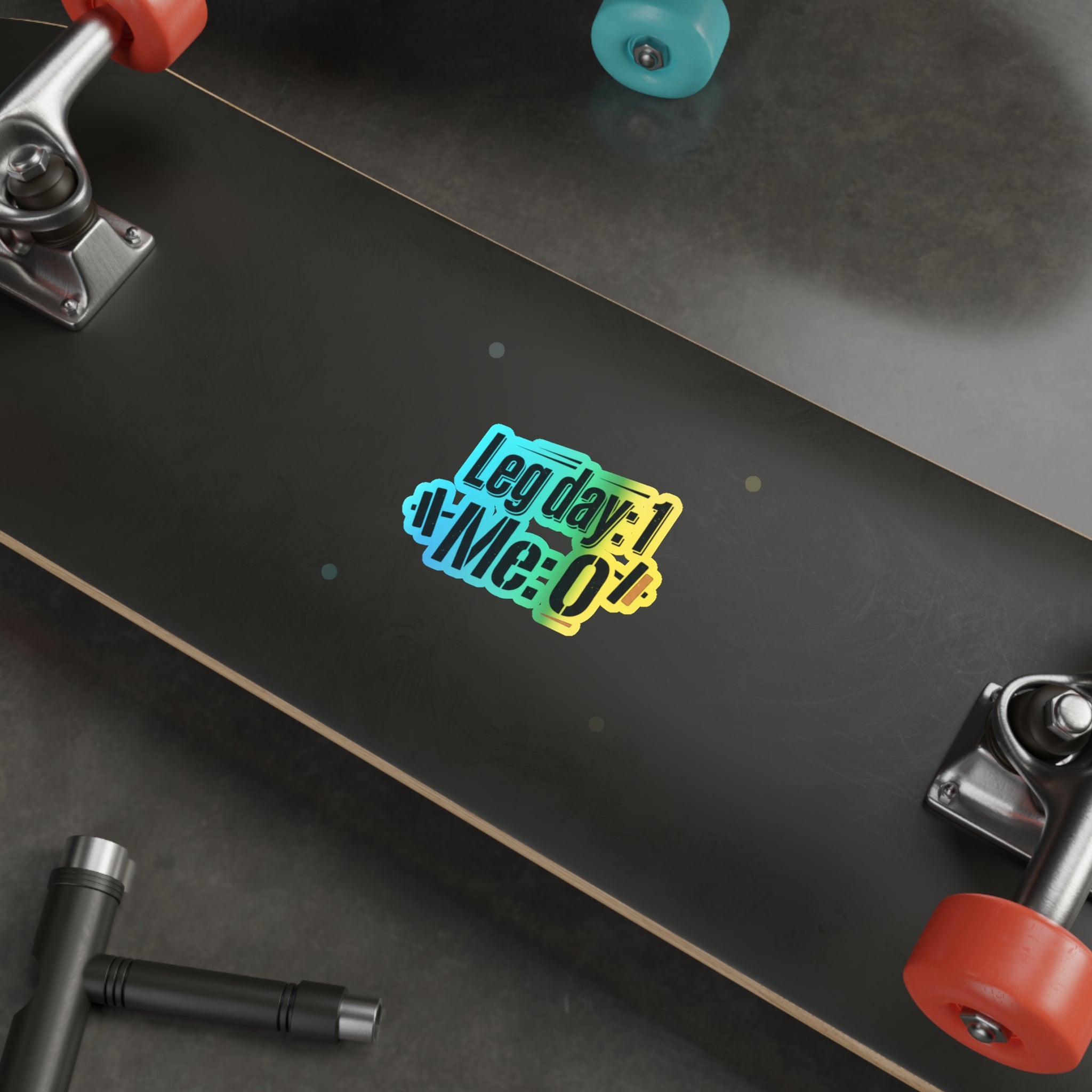 Leg Day Holographic Die-cut Stickers