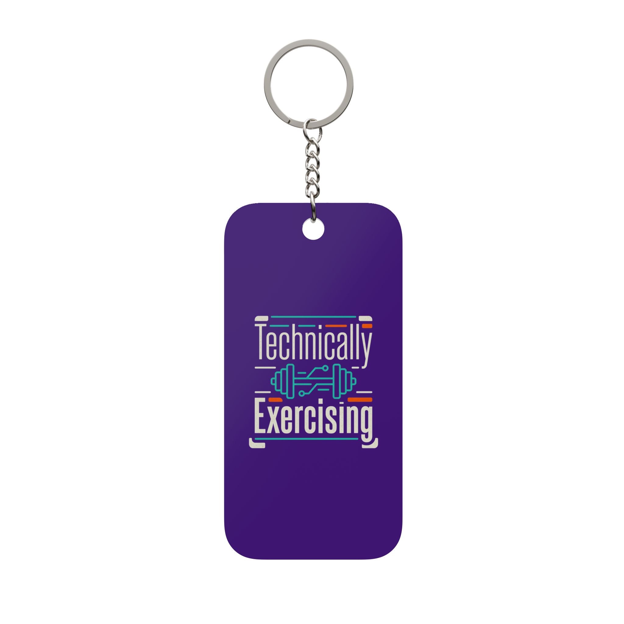 Technically Exercising Double-Sided Keychain Charm