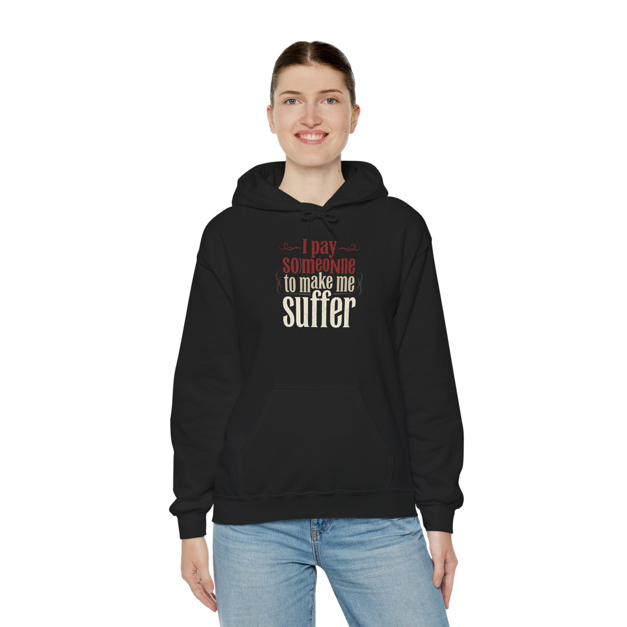 I Pay Someone To Make Me Suffer Unisex Heavy Blend™ Hooded Sweatshirt