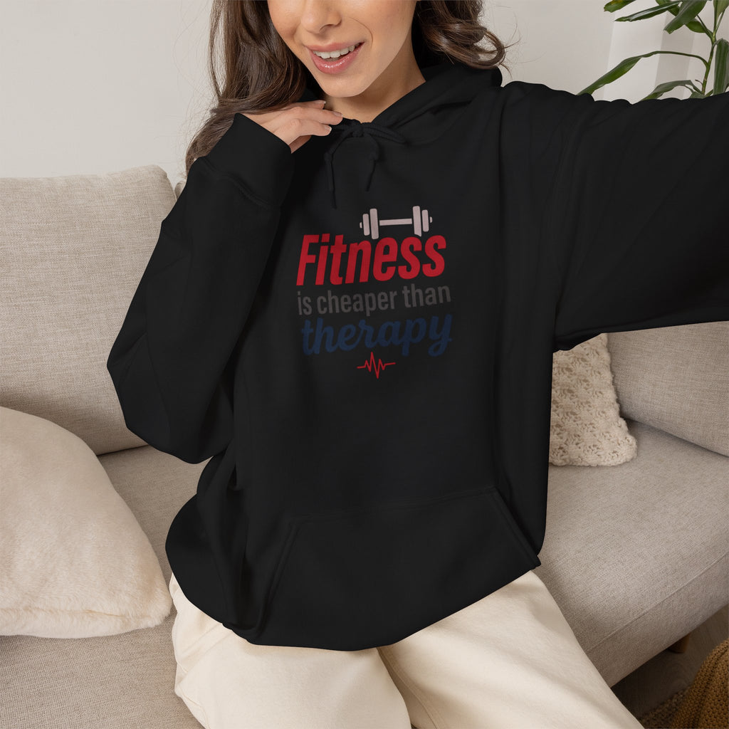 Fitness is Cheaper than Therapy Unisex Heavy Blend™ Hooded Sweatshirt