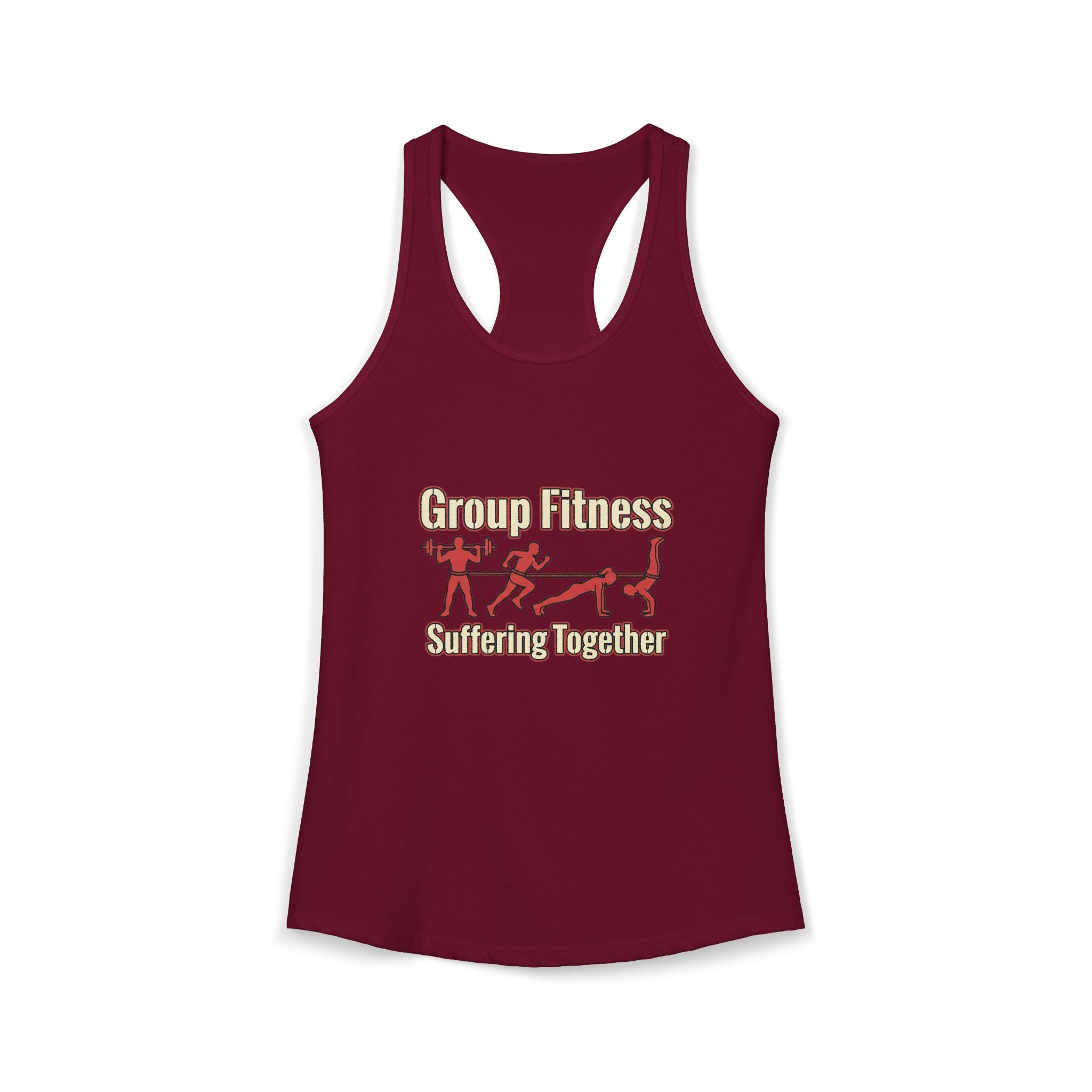 Group Fitness Suffering Together Women's Ideal Racerback Tank